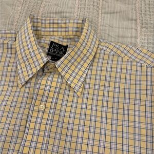 Jos A Bank Travelers Collection Plaid Button Down Shirt Medium